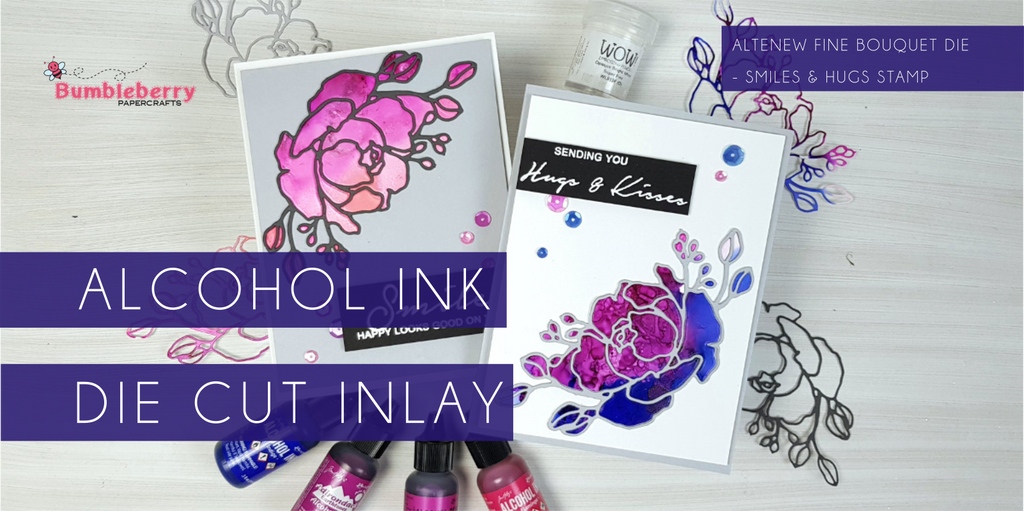Incrustation découpée à l'encre d'alcool - Altenew Fine Bouquet Die