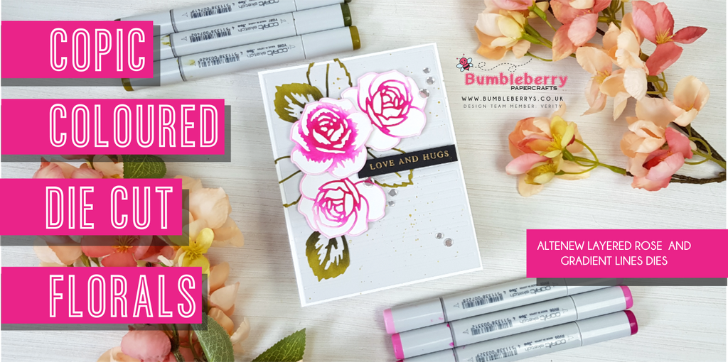 Fleurs découpées en couleur Copic