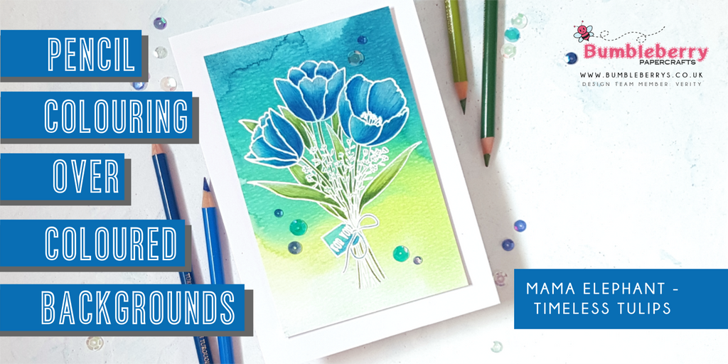 Coloriage au crayon sur fonds colorés - Tulipes Intemporelles