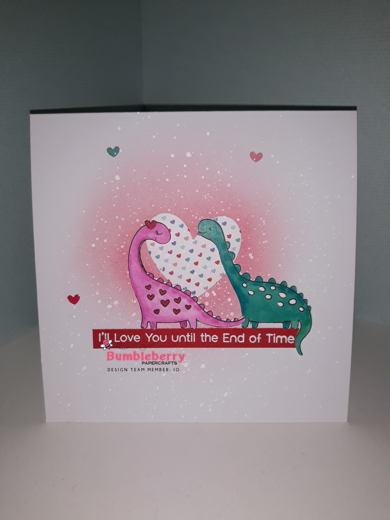 Timbres Cutieasaurus, combinés avec Sweet Stack pour la carte 5 de la série My Valentines.