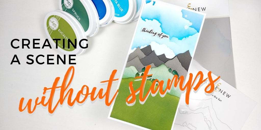 Créer une scène sans tampons - Ensemble de pochoirs Altenew Cloud et Mountain Die