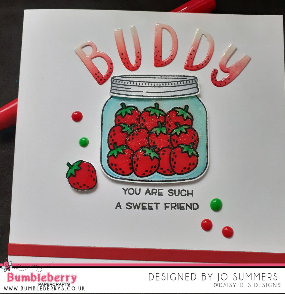 Blending Your Alphabet To Stand Out  Sentiments, Also Using How You Bean Strawberry Add On, By Lawn Fawn