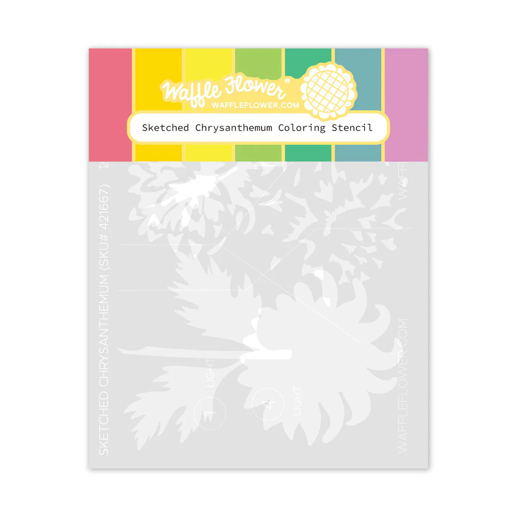 Sketched Chrysanthemum Coloring Stencil
