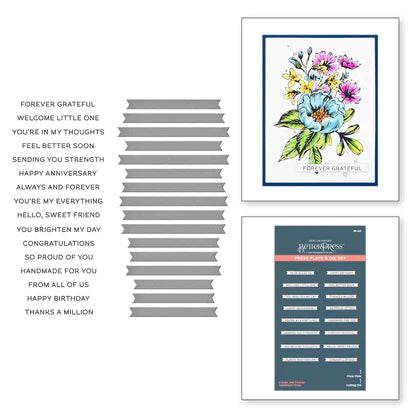 Ensemble de plaques de presse et de matrices Always and Forever Sentiment Strips de la collection BetterPress