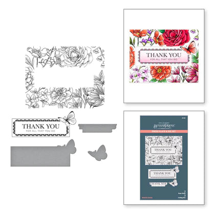 Ensemble de plaques de presse et matrices Butterfly Garden de la collection BetterPress