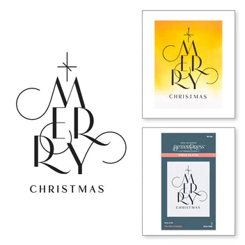Assiette de presse chic Merry Christmas de la collection BetterPress Christmas