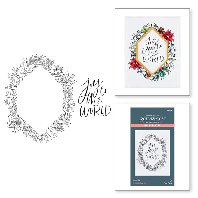 Assiette de presse Holiday Foliage Joy de la collection de Noël BetterPress