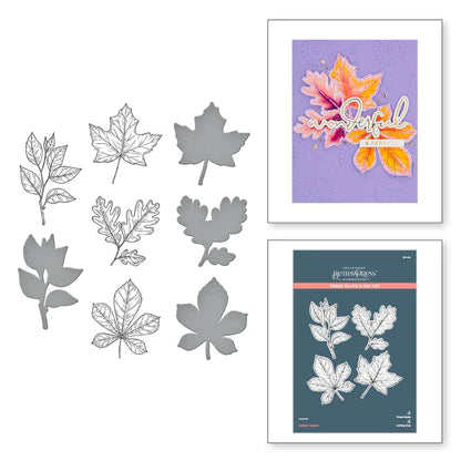 Ensemble de plaques de presse et matrices de feuilles d'automne de la collection d'automne BetterPress