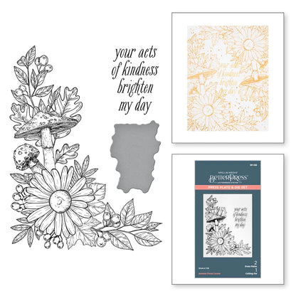 Ensemble d'assiettes et de matrices de presse d'angle floral d'automne de la collection d'automne BetterPress