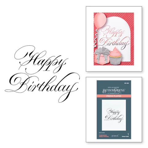 Copperplate Happy Birthday Press Plate from the Copperplate Everyday Sentiments Collection by Paul Antonio