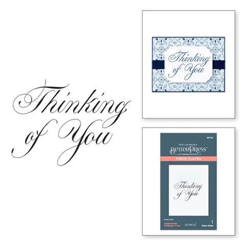 Plaque de presse Copperplate Thinking of You de la collection Copperplate Everyday Sentiments par Paul Antonio