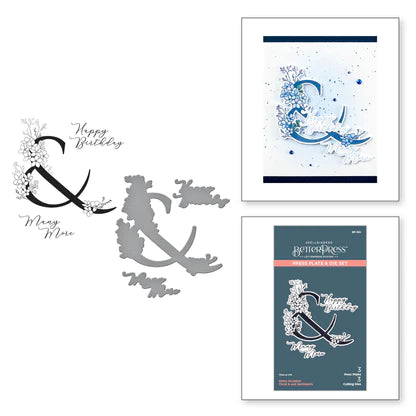 Floral & and Sentiment Press Plate from the Every Occasion Floral Alphabet Collection
