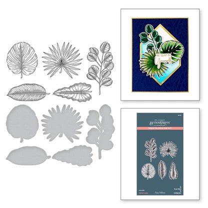 Tropical Leaves Press Plate & Die Set from the Propagation Garden Collection by Annie Williams