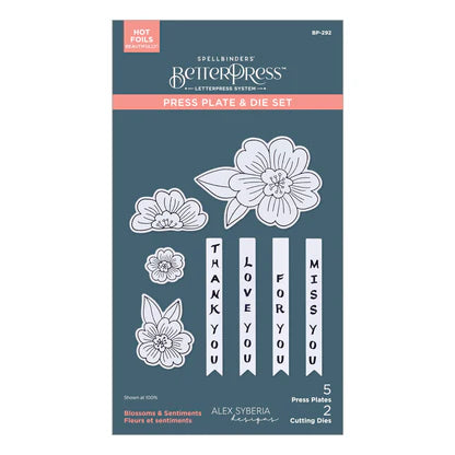 Blossoms & Sentiments BetterPress Plate & Die Set from the Spring in Kyoto Collection by Alex Syberia Designs