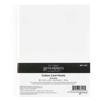 Panneaux de cartes en coton A2 BetterPress en porcelaine - paquet de 25