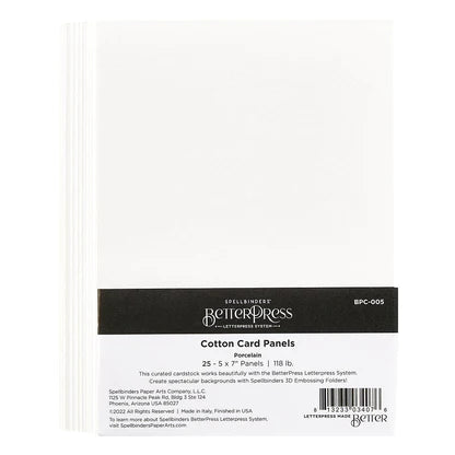 Porcelain BetterPress A7 Cotton Card Panels - 25 Pack