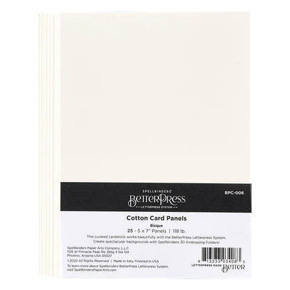 Panneaux de cartes en coton Bisque BetterPress A7 - Paquet de 25