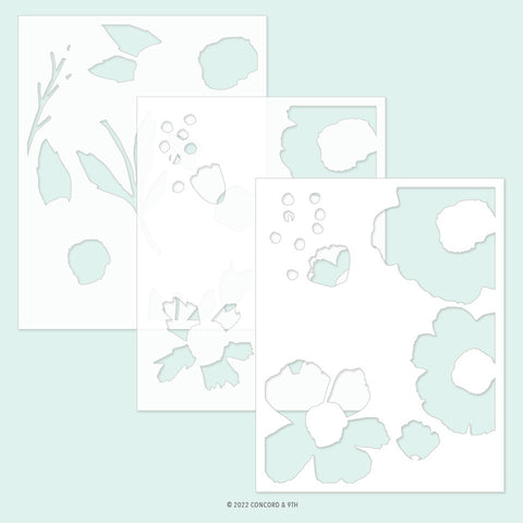 Cottage Garden Stencil Pack (3pc, 4.75 x 6.0)