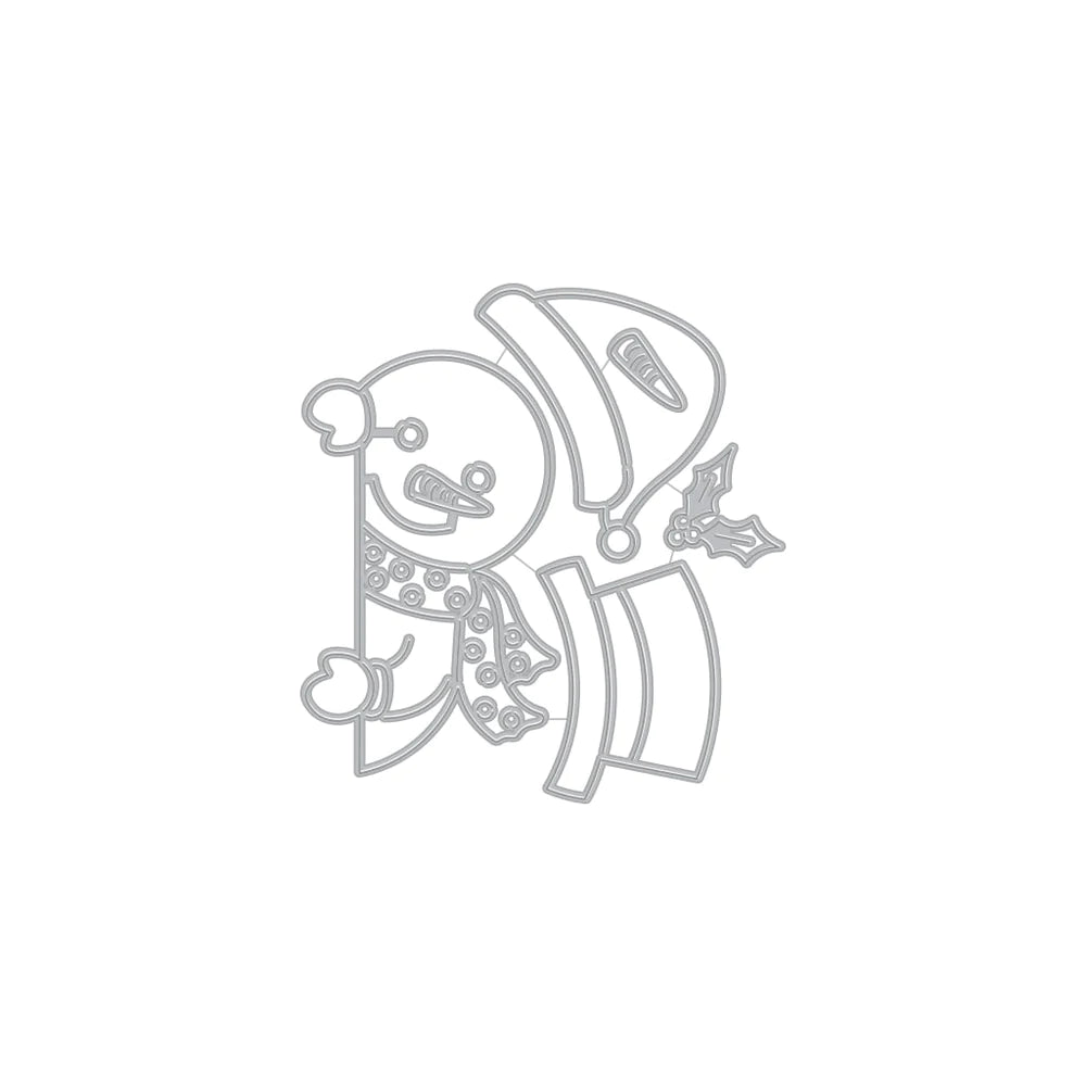Peeking Snowman Fancy Die (C)