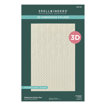 Polka Dot & Posy Duo 3D Embossing Folder from the Tabbed Classics Collection by Wendy Vecchi