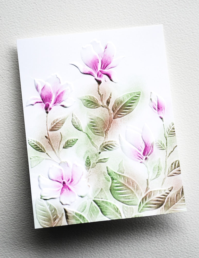 Merveilleux dossier de gaufrage 3D Magnolia et matrices de découpe