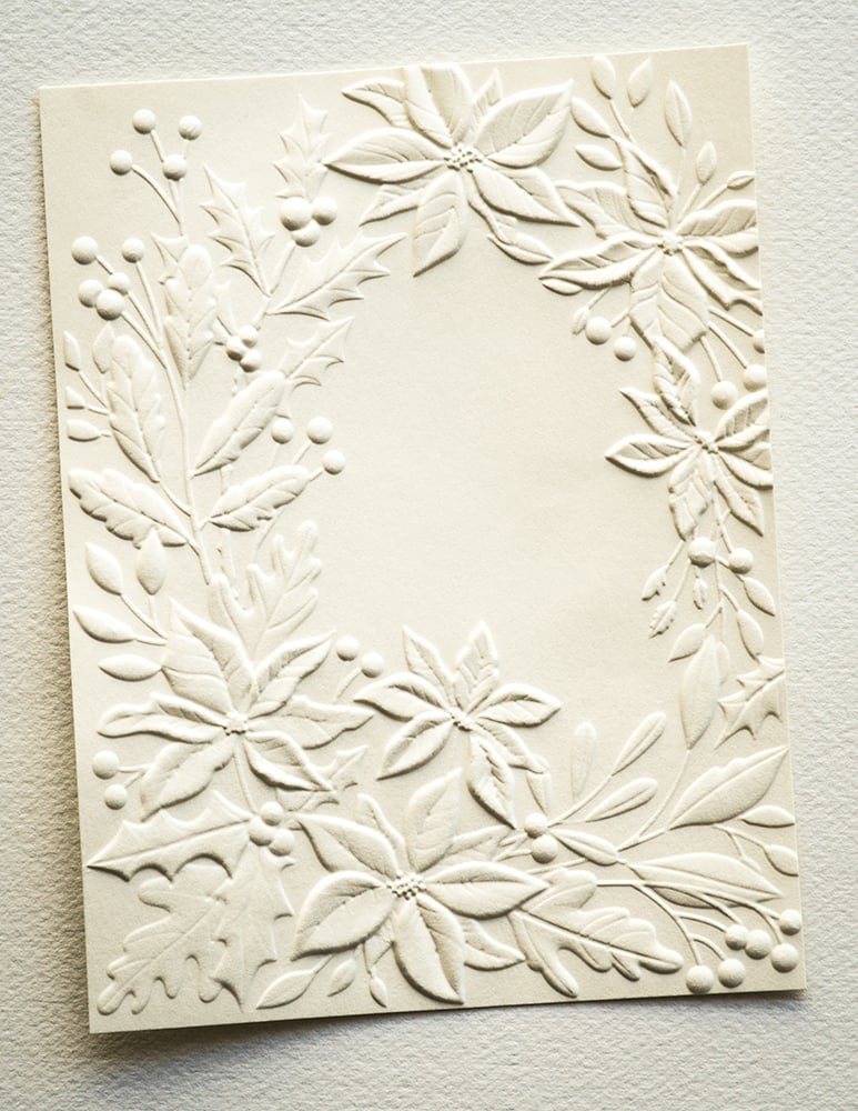 Dossier et matrices de gaufrage 3D Poinsettia Corner
