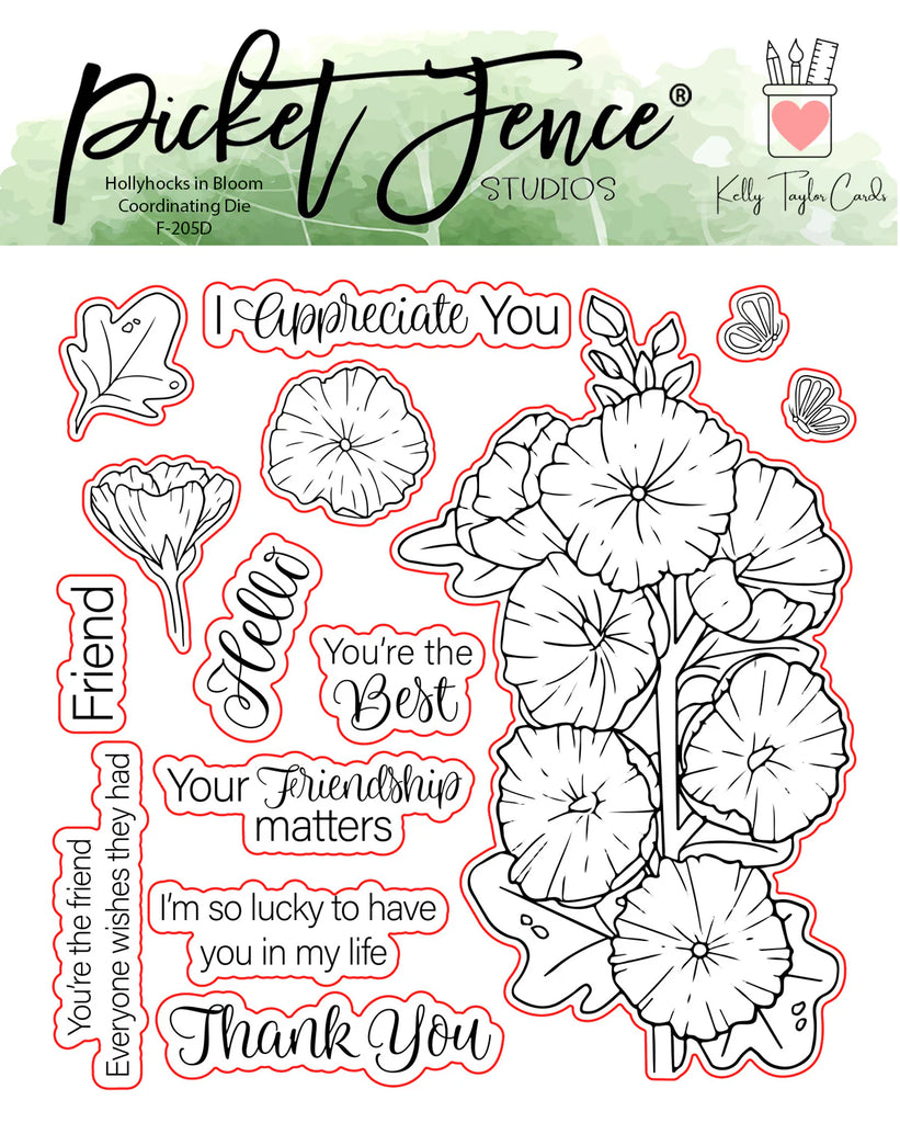 Hollyhocks in Bloom Coordinating Die Set*