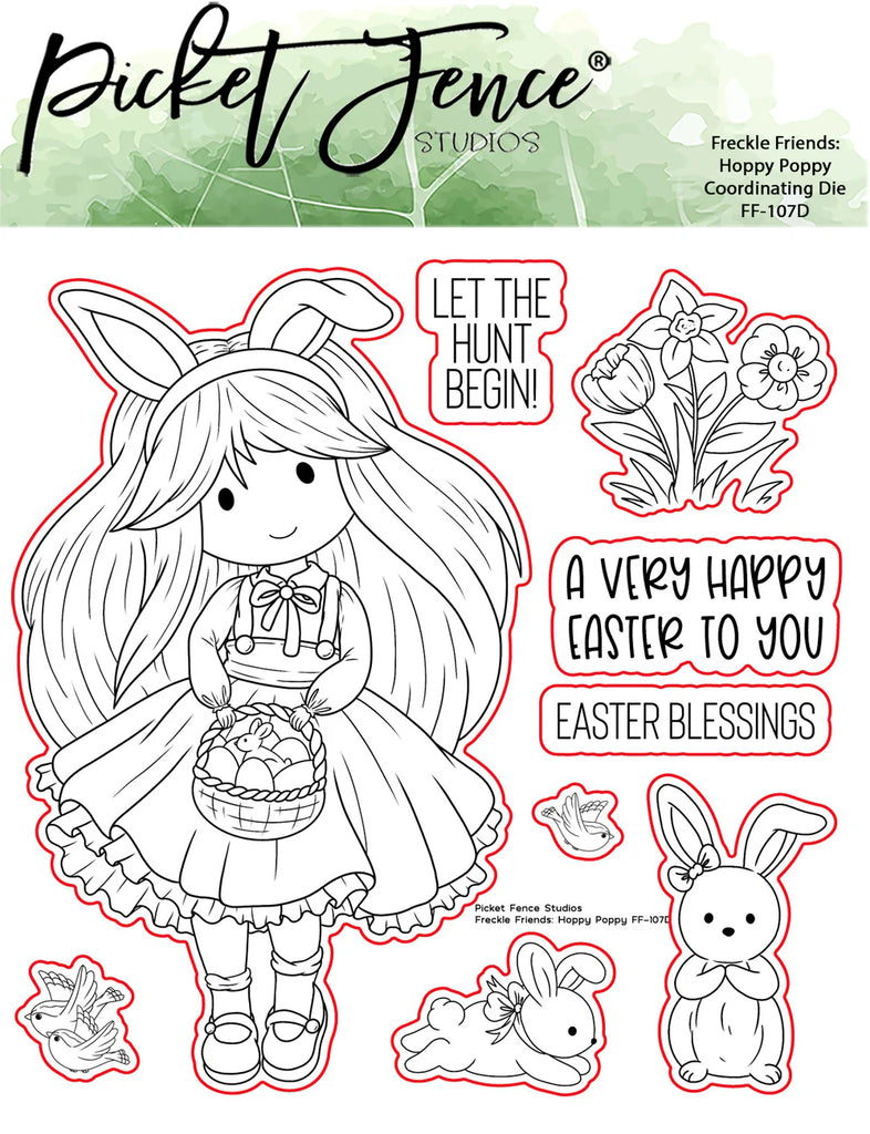 Freckle Friends: Hoppy Poppy Coordinating Die Set*