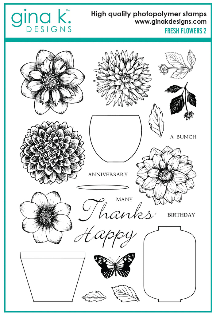 Ensemble de 2 tampons Fleurs fraîches