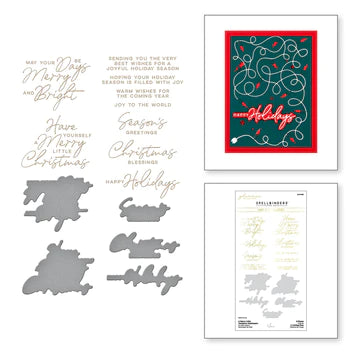 A Merry Little Christmas Sentiments Glimmer Hot Foil Plate & Die Set de la collection De-Light-Ful Christmas par Yana Smakula