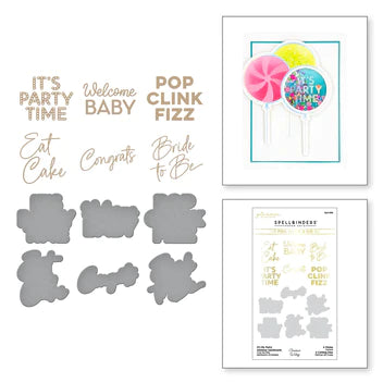 It's My Party Glimmer Sentiments Hot Foil Plate & Die Set de la collection It's My Party par Carissa Wiley