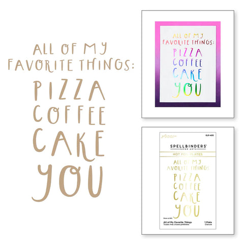 Assiette chaude Glimmer All of My Favorite Things de la collection Glimmer Cardfront Sentiments