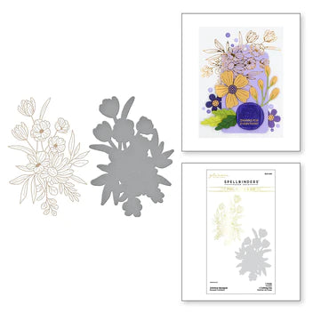 Ensemble d'assiettes et de matrices à chaud Glimmer Bouquet de la collection Sealed for Summer