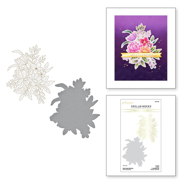 Hexi-Gem Blooms Glimmer Hot Foil Plate & Die Set de la collection Hexi-Gems