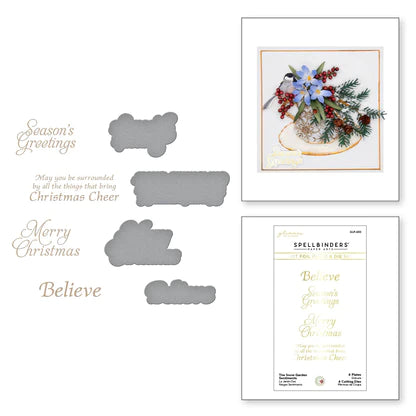 Ensemble d'assiettes et matrices à chaud The Snow Garden Sentiments de la collection Snow Garden par Susan Tierney-Cockburn