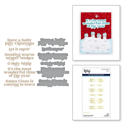 Wonderful Winter Sentiments Glimmer Hot Foil Plate & Die Set de la collection Simon's Snow Globes par Simon Hurley