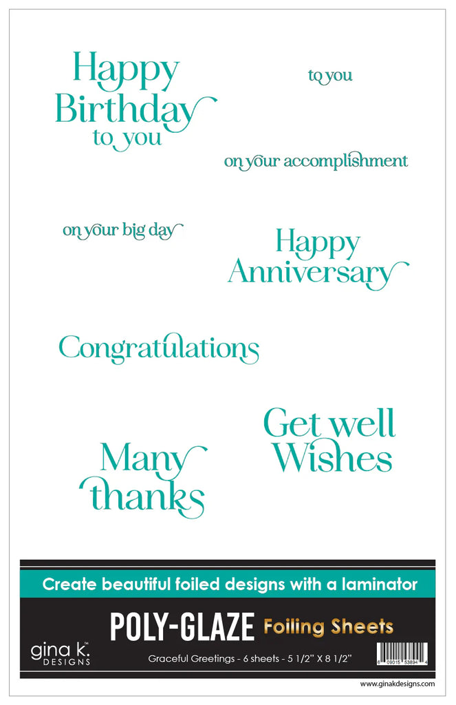 POLY-GLAZE Foiling Sheets- Graceful Greetings