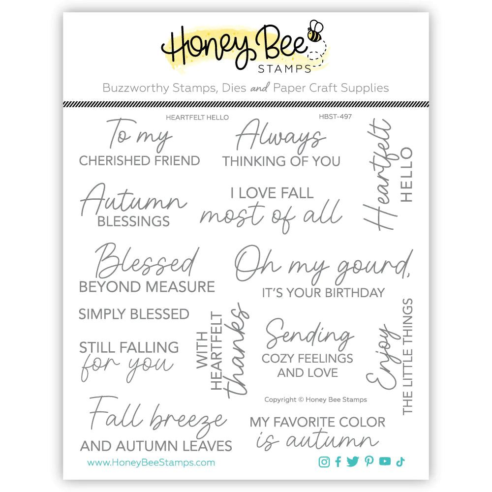 Heartfelt Hello 6x6 Stamp Set