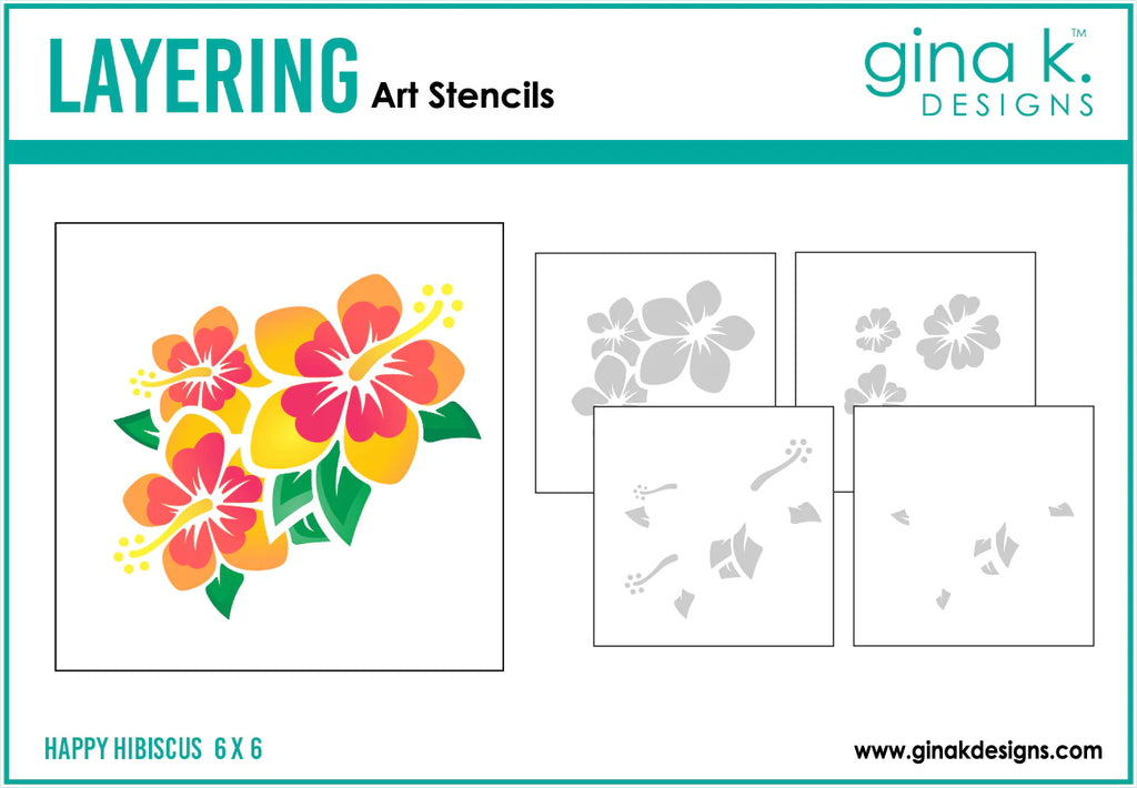 Happy Hibiscus Stencil