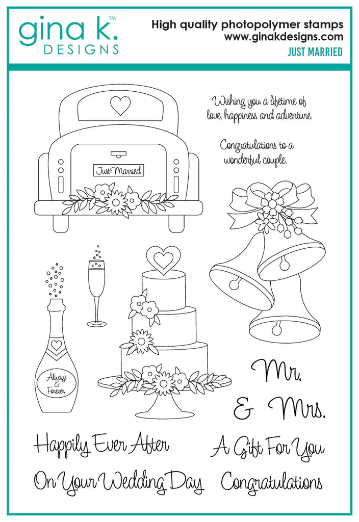 Just Married Stamps
