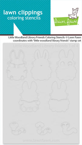 Little Woodland Library Friends Coloring Stencils