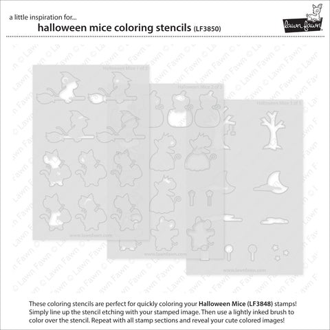 Halloween Mice Coloring Stencils