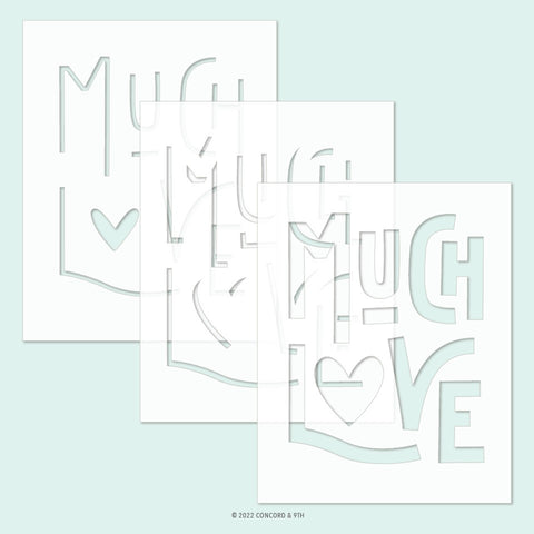 Much Love Stencil Pack (3) 4.75 x 6