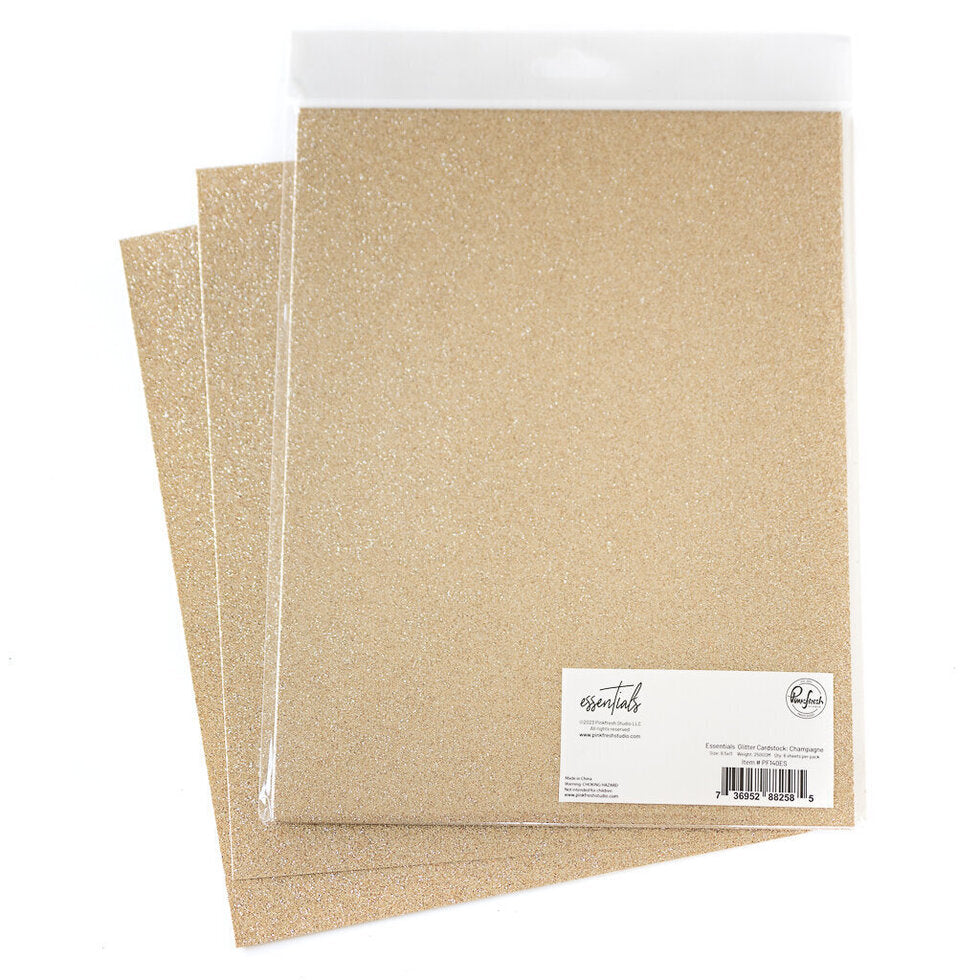 Papier cartonné à paillettes Essentials : Champagne