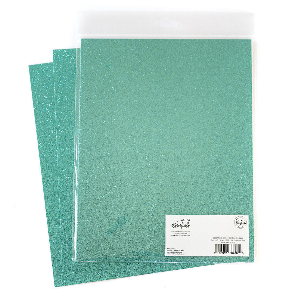 Papier cartonné à paillettes Essentials : Aqua