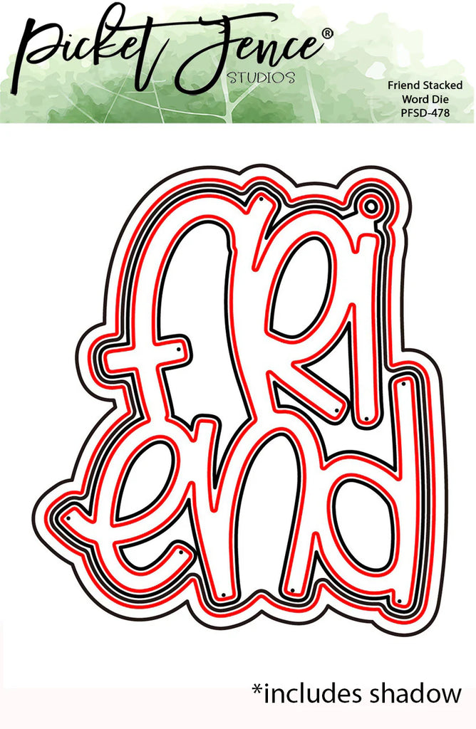 Friend Stacked Word Die (Die size 2.6 x 3.03)*