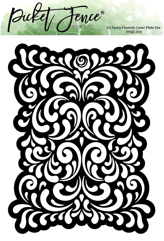 A2 Fancy Flourish Cover Plate Die