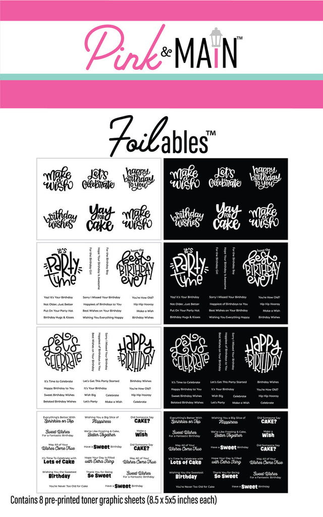 Mega Birthday Sentiments Foilables Sheets
