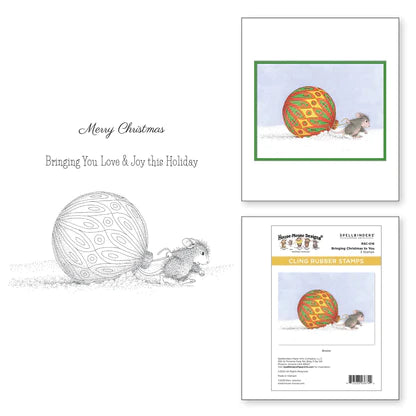 Bringing Christmas to You Cling Rubber Stamp Set from the House-Mouse Holiday Collection