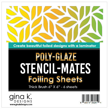 Pochoir Mates - Feuilles d'aluminium Poly-Glaze - Pinceau épais